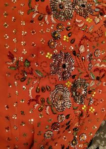 Embellished Orange Saree