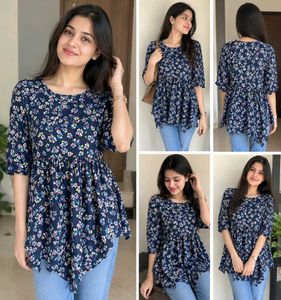 Navy Blue Floral Print Dress Size M