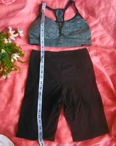 Women's Grey Sports Bra with tights