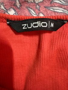 Red V-Neck Crop Top
