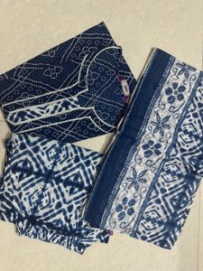 Blue Bandhani Kurta Set
