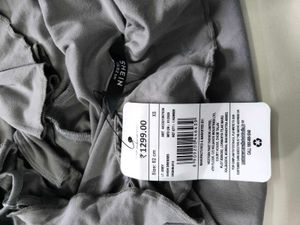 Chic Grey Ruched Ruffle Dress