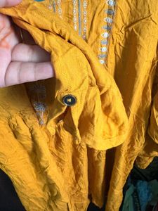 Yellow Embroidered Tunic Kurta