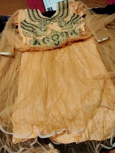 Elegant Peach Ethnic Gown🥰