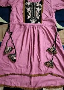 Pink Embroidered Kurta Set