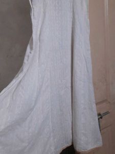 Elegant White Kurta with Gold Embroidery