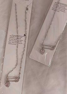 •°`Safety Pin With Heart Necklace