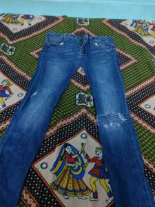 Stylish Blue Ripped Jeans