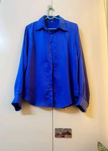 Vibrant Royal Blue Button-Up Shirt