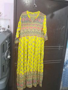 Vibrant Yellow Printed Kurta