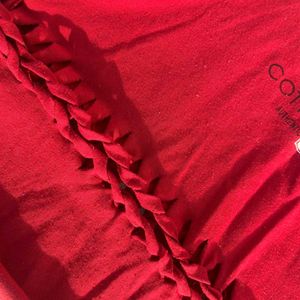 Red Cropped Cotton Candy Tee