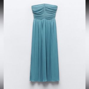 Zara Limited Edition Pleated Stapless Midi Dress