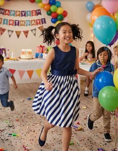 Charming Striped Party Dress