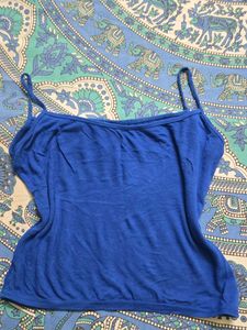 y2k Blue Spaghetti Strap Tank Top