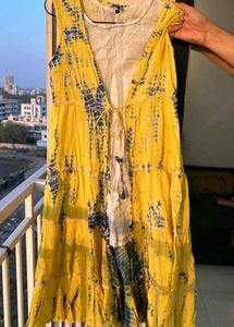 Vibrant Yellow Tie-Dye Maxi Dress