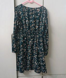 Green Printed Short Dress