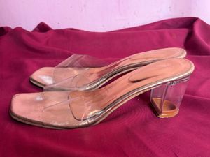 Clear Block Heel Mules