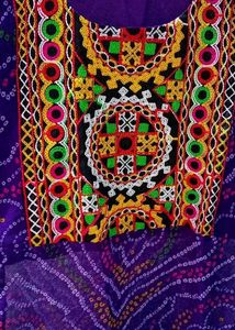 Bandhani Print Purple Straight Kurti