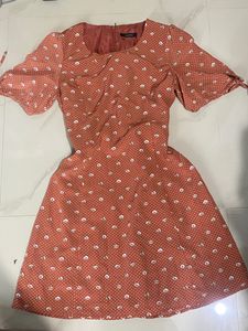 🍊Orange Rust Flower Mini Dress🍊