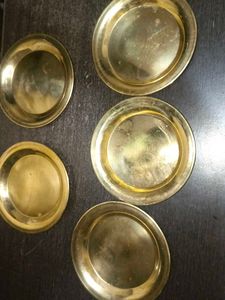 Set of 5 small  Brass Plates