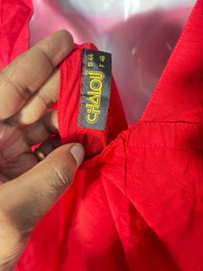 Bright Red Square Neck Tank Top