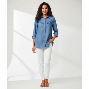 New Denim Ruffle Blouse