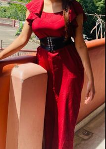 Stylish Red Jumpsuit