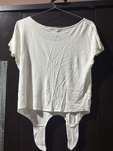 Cute White Embellished Top