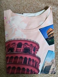Cute Pink Pisa Tower &amp; Italy Collage T-Shirt