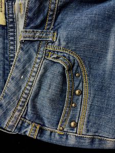 Vintage Rhinestone Blue Wash Bootcut Jeans