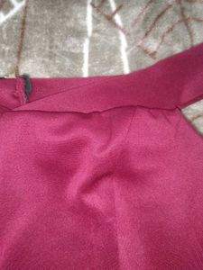 Burgundy Off-Shoulder Top