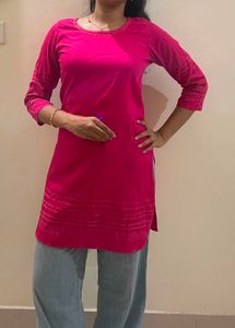 Melange Vibrant Pink Short Kurta