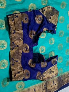 Elegant Teal &amp; Gold Banarasi Silk Saree