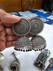 Boho Ethnic Jhumka Earrings &amp; Bangle Set