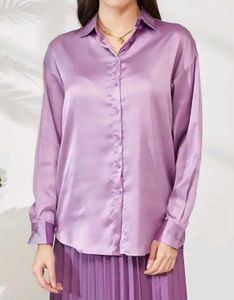 Shein Satin Button-Up Shirt