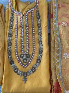 Elegant Yellow Embellished Kurta