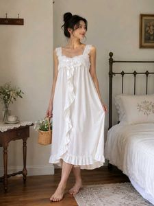 White Lace Trim Nightgown
