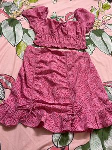 Cute Pink Ruffle Crop Top