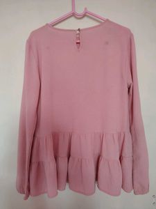 Pink Tiered Long Sleeve Top