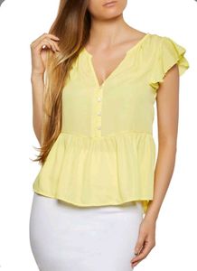 Yellow Ruffle Mango Top