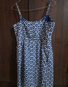Navy &amp; White Printed Summer Dress