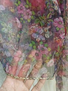 Purple Kurta with Floral Dupatta