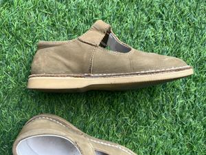 Imported Olive Green T-Strap Shoes From Paris