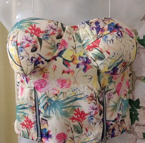 Floral Print Bustier Top