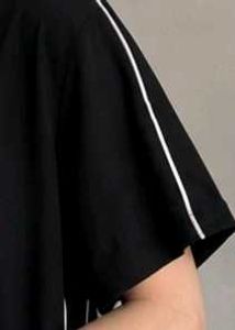 Chic Black T-Shirt Dress with White Stripes