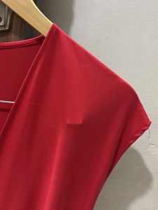 Zara Red Wrap Top