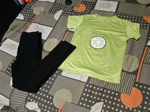 Lime Print T-Shirt pants set