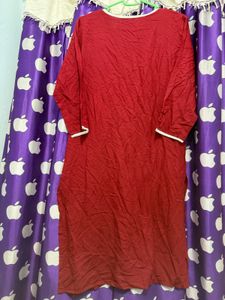 Red Embroidered Kurta
