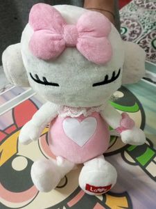 Cute Plush Toy with Pink Bow