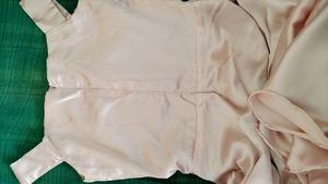 Pink Satin Off-Shoulder Dress